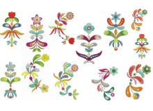 Stickserie - Folklore Flowers